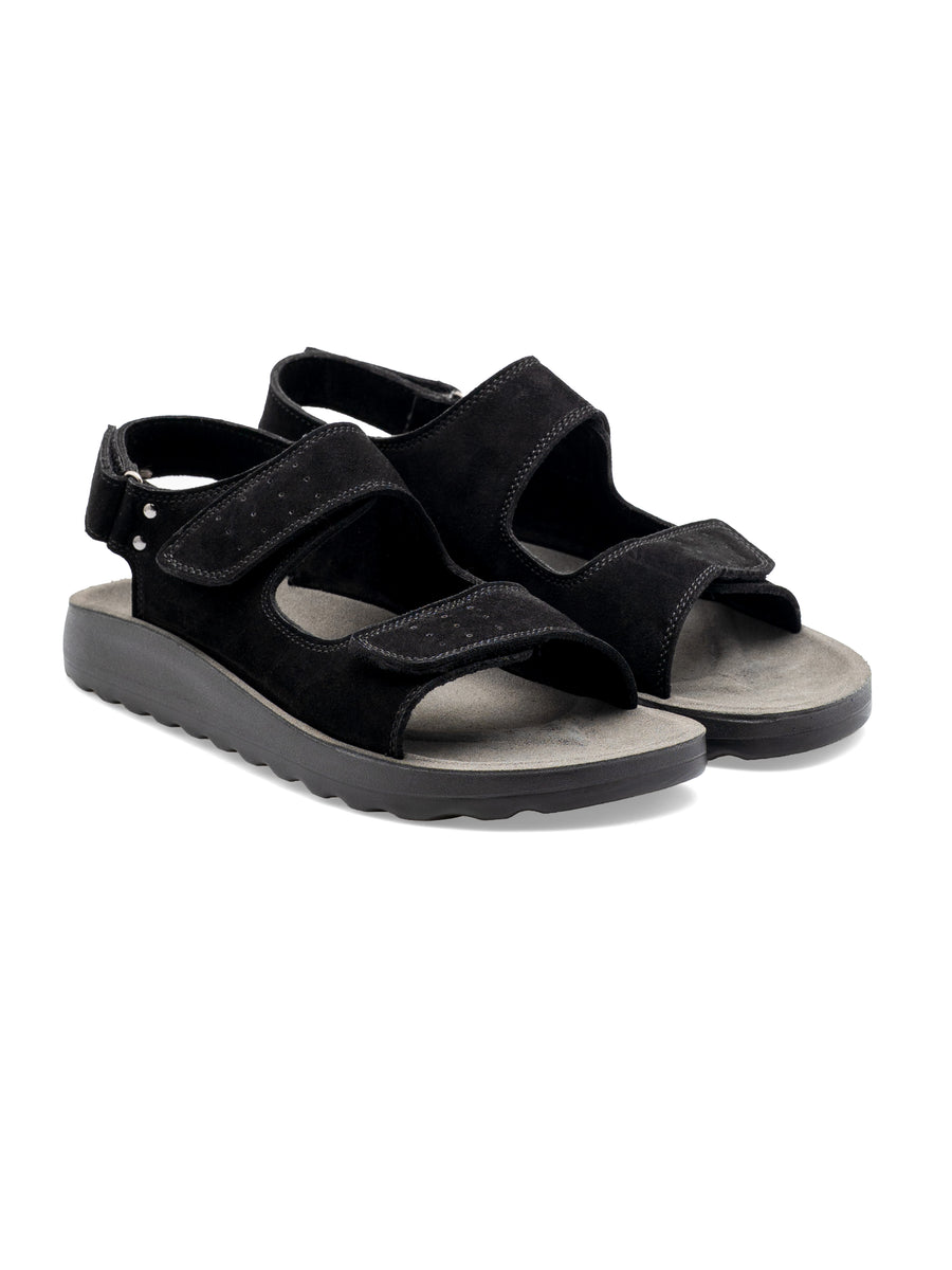 Kyle Sandal - Black Suede Leather