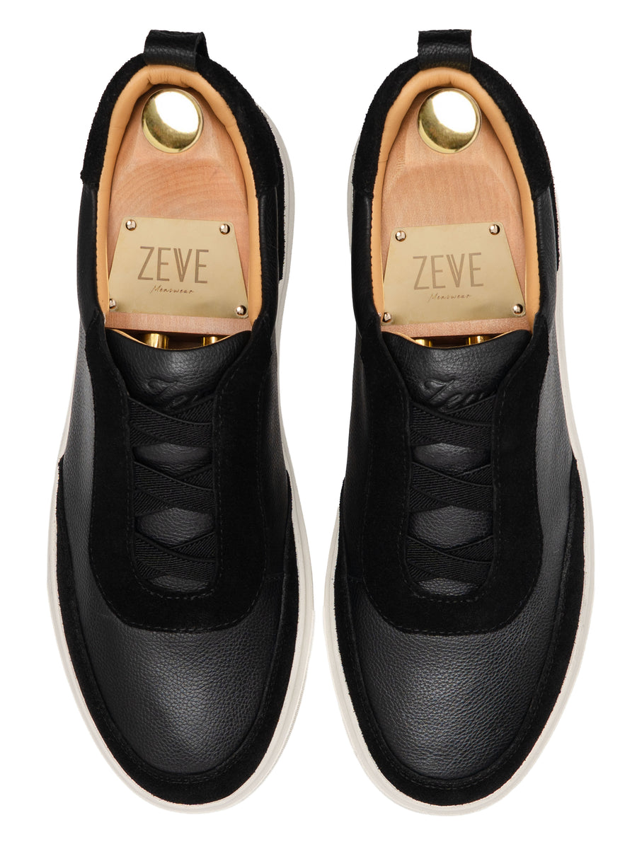 Leon Slip Sneakers  - Black Suede Leather