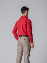 Long-Sleeve-Polo-Shirt-Maroon-One-Piece-Collar-Single-Button_05 - Zeve
