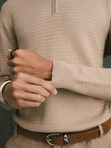 Marcel Knit - Beige Quater-Zip