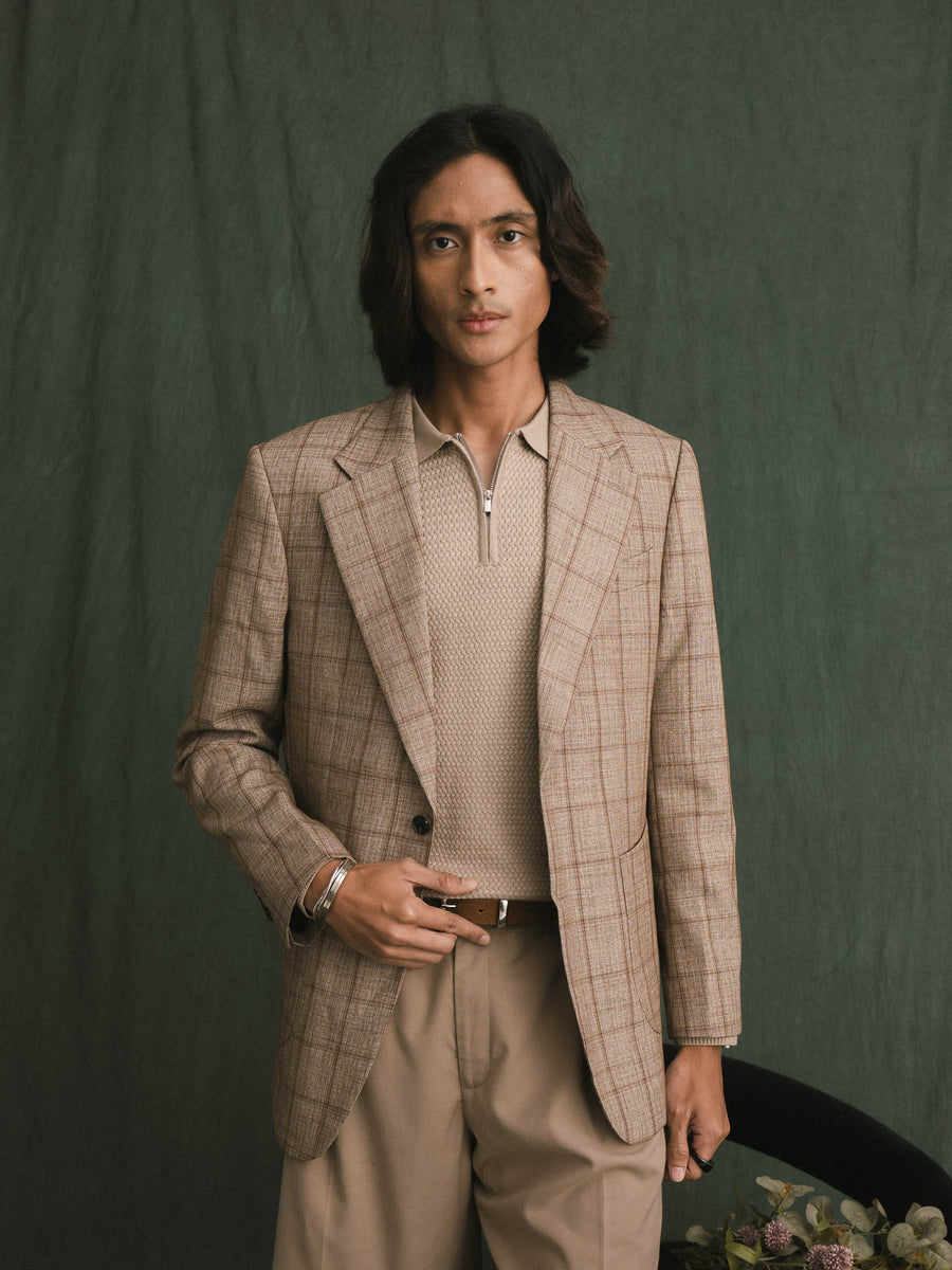 Marcel Knit - Beige Quater-Zip