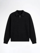 Marcel Knit - Black Quater-Zip