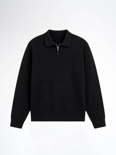 Marcel Knit - Black Quater-Zip