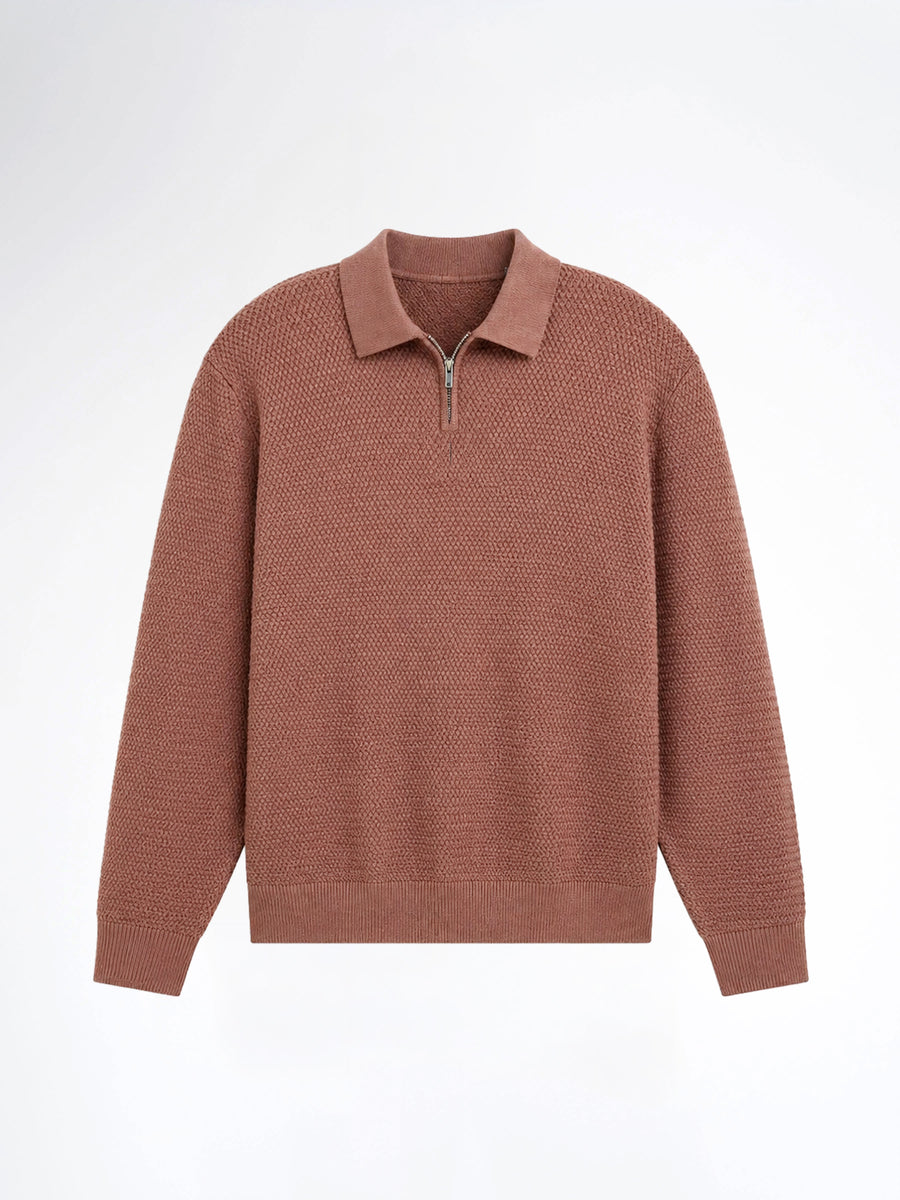 Marcel Knit - Mocha Quater-Zip