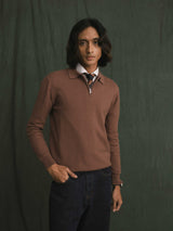 Marcel Knit - Mocha Quater-Zip