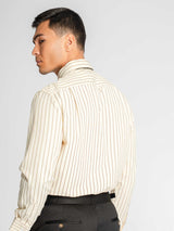 Marcello-Stripe-Shirt-Cream-Brown-Stripe-_Button-Down-Collar_-10 - Zeve