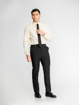 MarcelloStripeShirtCreamGreenStripe_ButtonDownCollar_Fullbody1 - Zeve