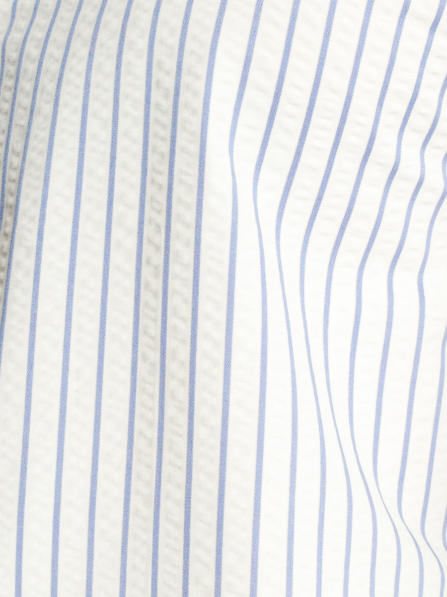MarciSeersuckerShirtWhiteBlueStripe_ButtonDownCollar_Material - Zeve