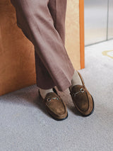 MarioHorsebitMoccasinLoaferKhakisSuedeLeather_SilverBuckle_1 - Zeve