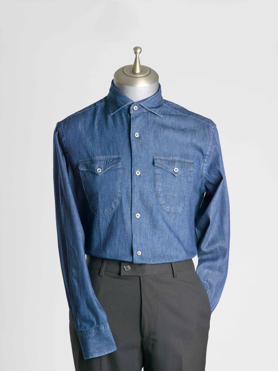 Mateo-Denim-Shirt-Dark-Blue-Windsor-Collar-Main_3e4be0d1-08e1-4648-a9ed-a17f126560e5 - Zeve