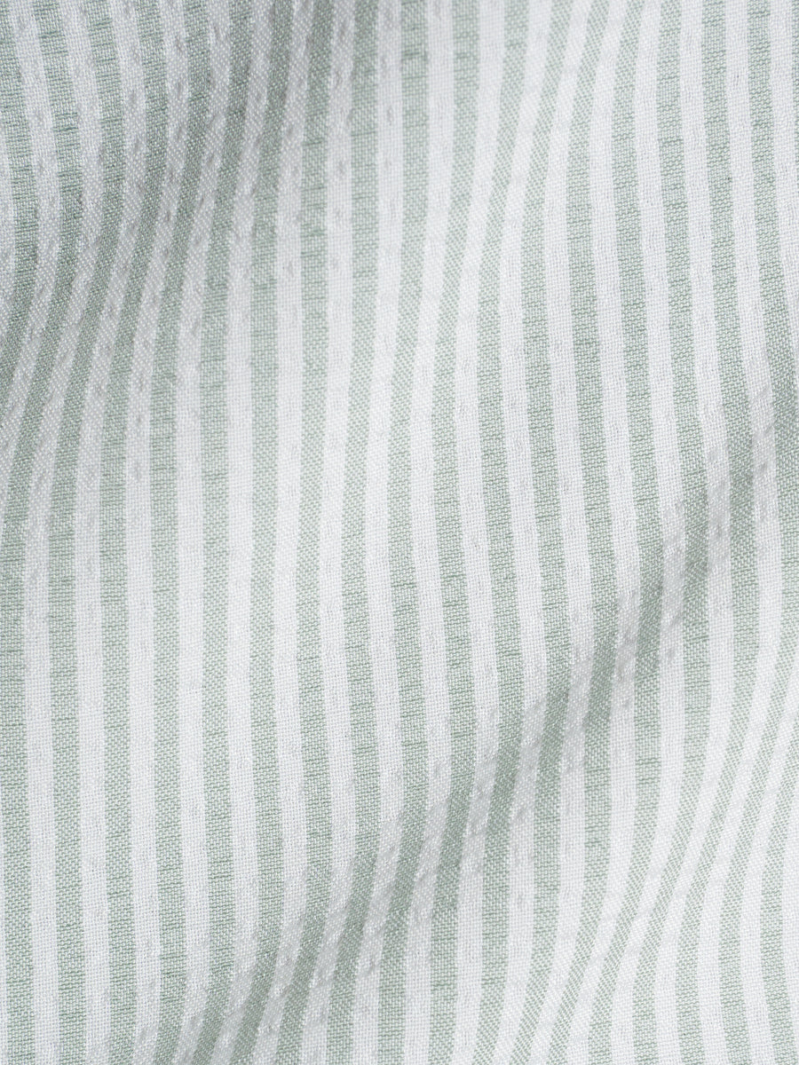 Material-Seersucker-Striped-Shirt-SageGreen - Zeve