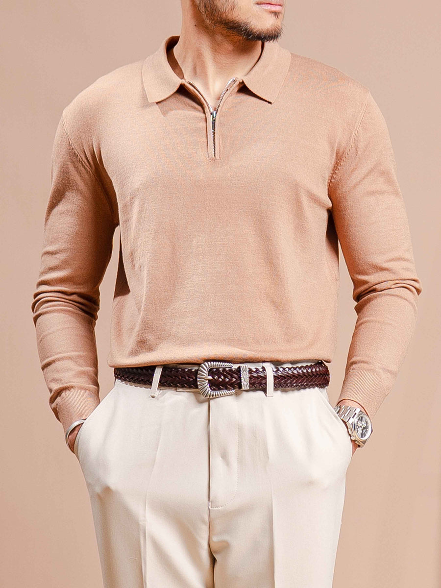 MilanoKnitKhakisQuarter-Zip5 - Zeve