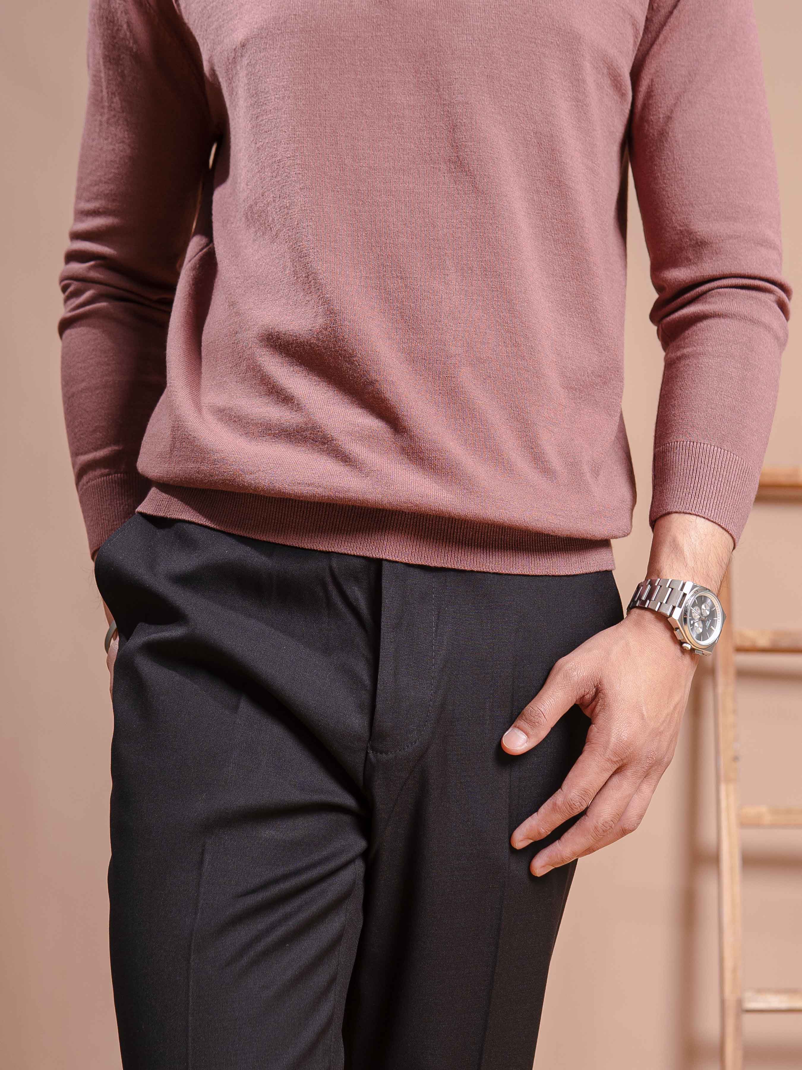 Milano Knit - Mauve Brown Quarter-Zip