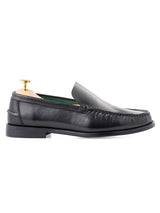 MocNeroLoaferSolidBlackLeatherSide - Zeve