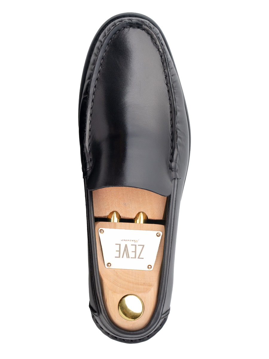 MocNeroLoaferSolidBlackLeatherSingle - Zeve