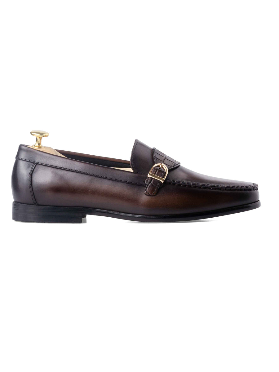 Moccasin-Loafer-Single-Croco-Strap-Brown_01 - Zeve