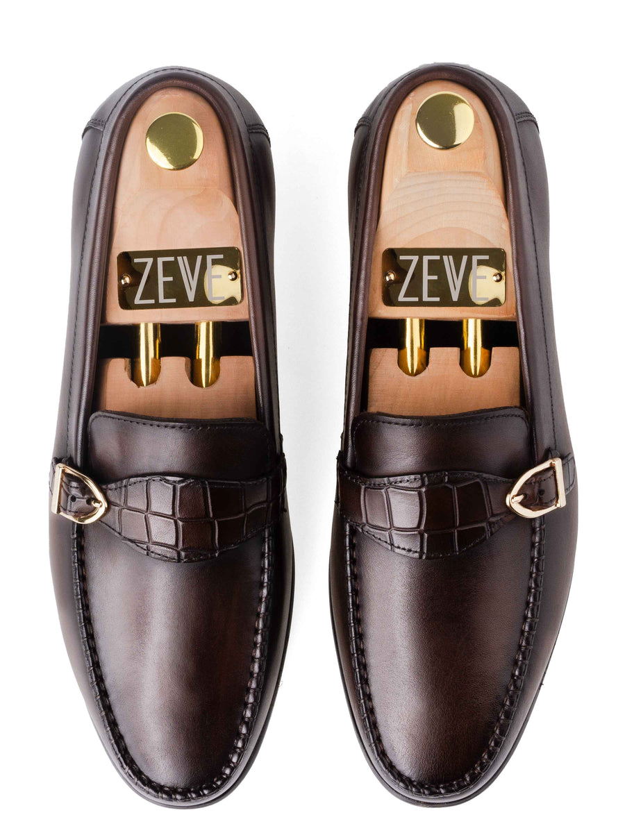 Moccasin-Loafer-Single-Croco-Strap-Brown_05 - Zeve