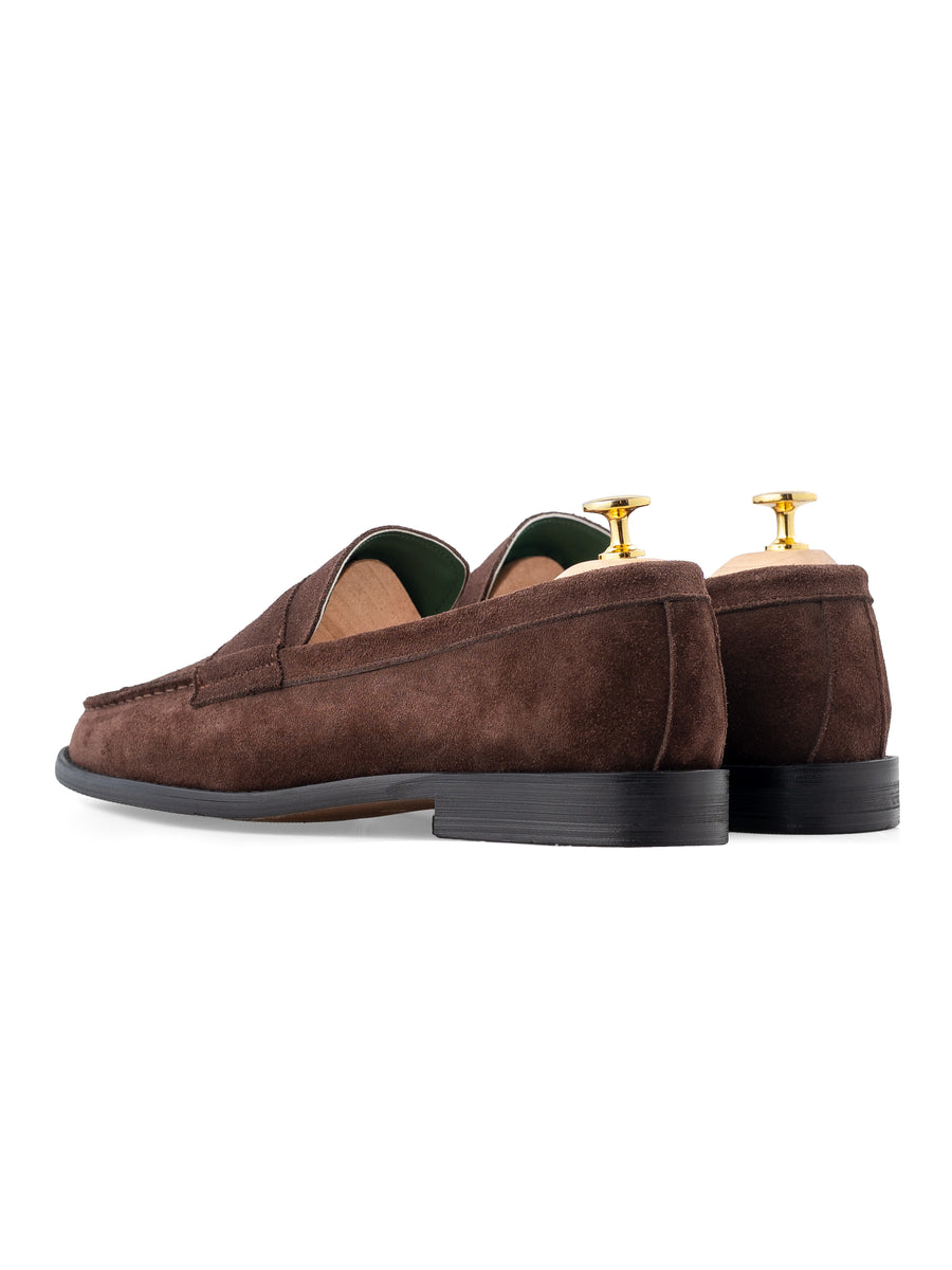 MonarchLoaferCoffeeSuedeLeatherBack - Zeve