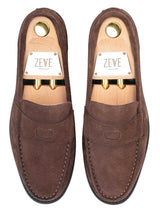MonarchLoaferCoffeeSuedeLeatherTop - Zeve