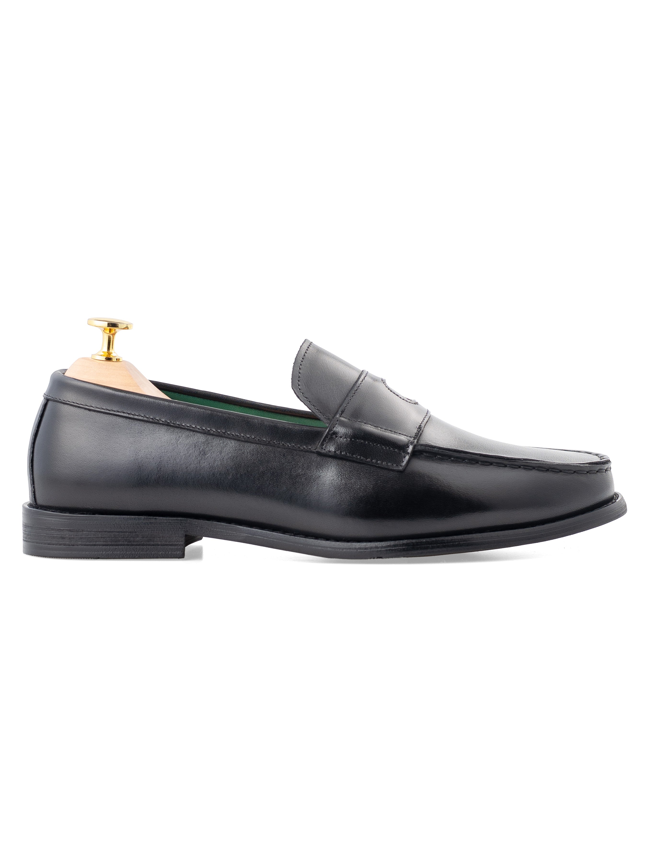 MonarchLoaferSolidBlackLeatherSide - Zeve