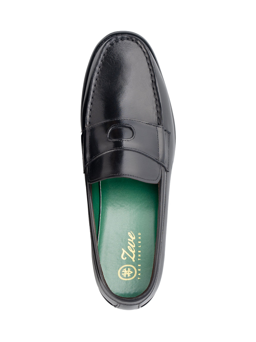 MonarchLoaferSolidBlackLeatherSole - Zeve