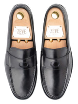 MonarchLoaferSolidBlackLeatherTop - Zeve