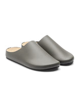 NapoliMulesGreyPebbleGrainLeatherFront - Zeve