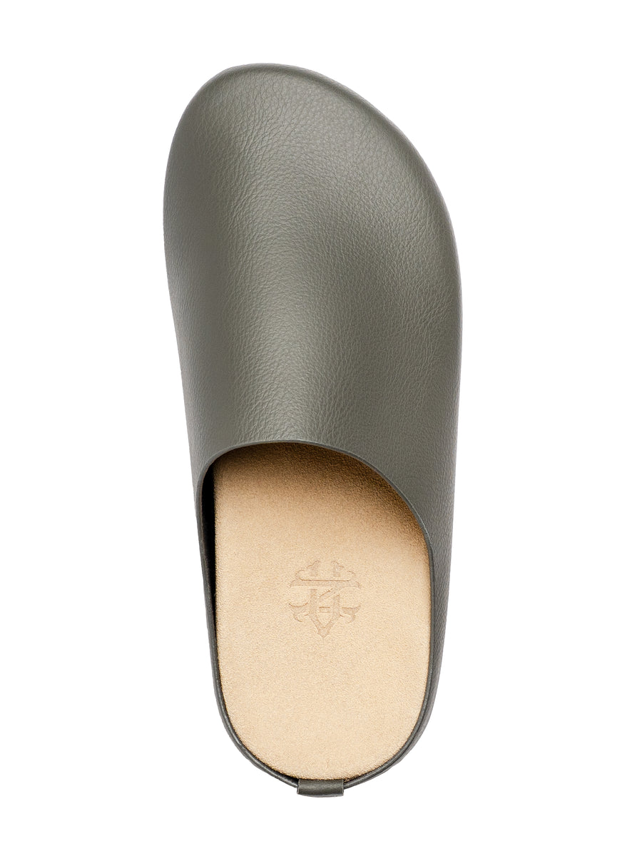 NapoliMulesGreyPebbleGrainLeatherSingle - Zeve