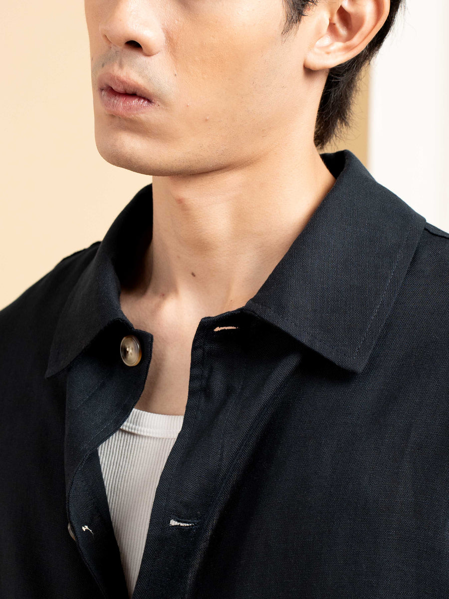 Nile Linen Overshirt - Blue
