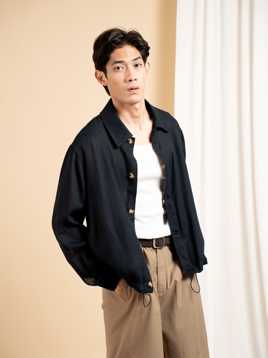 Nile Linen Overshirt - Blue