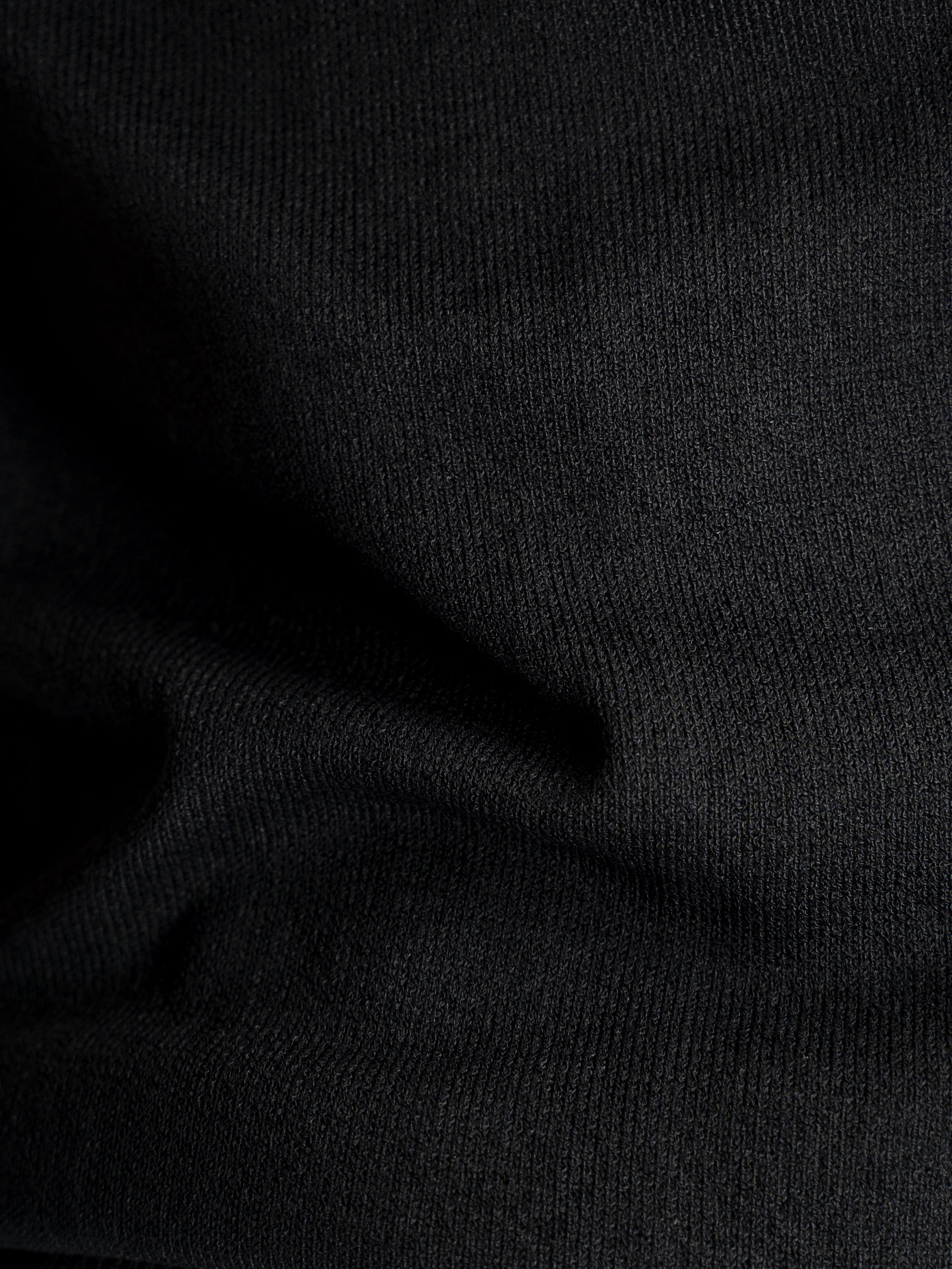 Noir Knit Polo Tee - Black