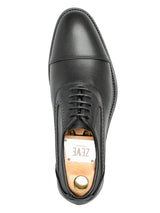 OxfordCapToeSolidBlackLeather_StudSole_Single - Zeve