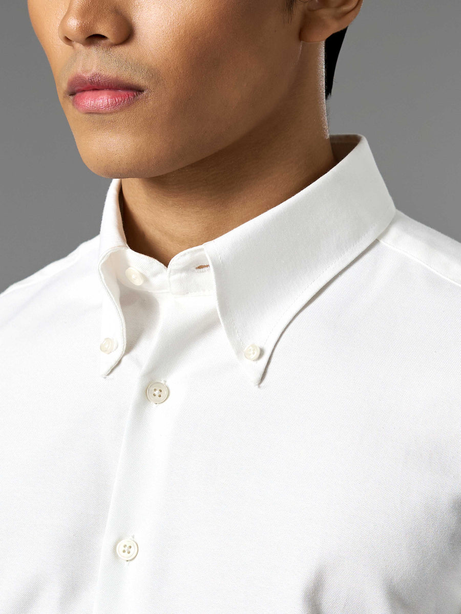 Oxford Shirt - White (Button Down Collar)