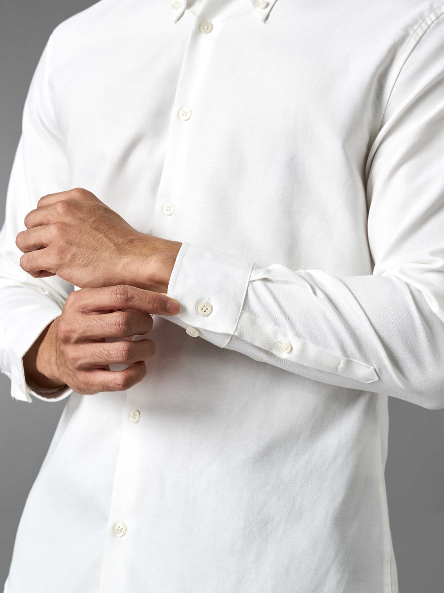 Oxford Shirt - White (Button Down Collar)