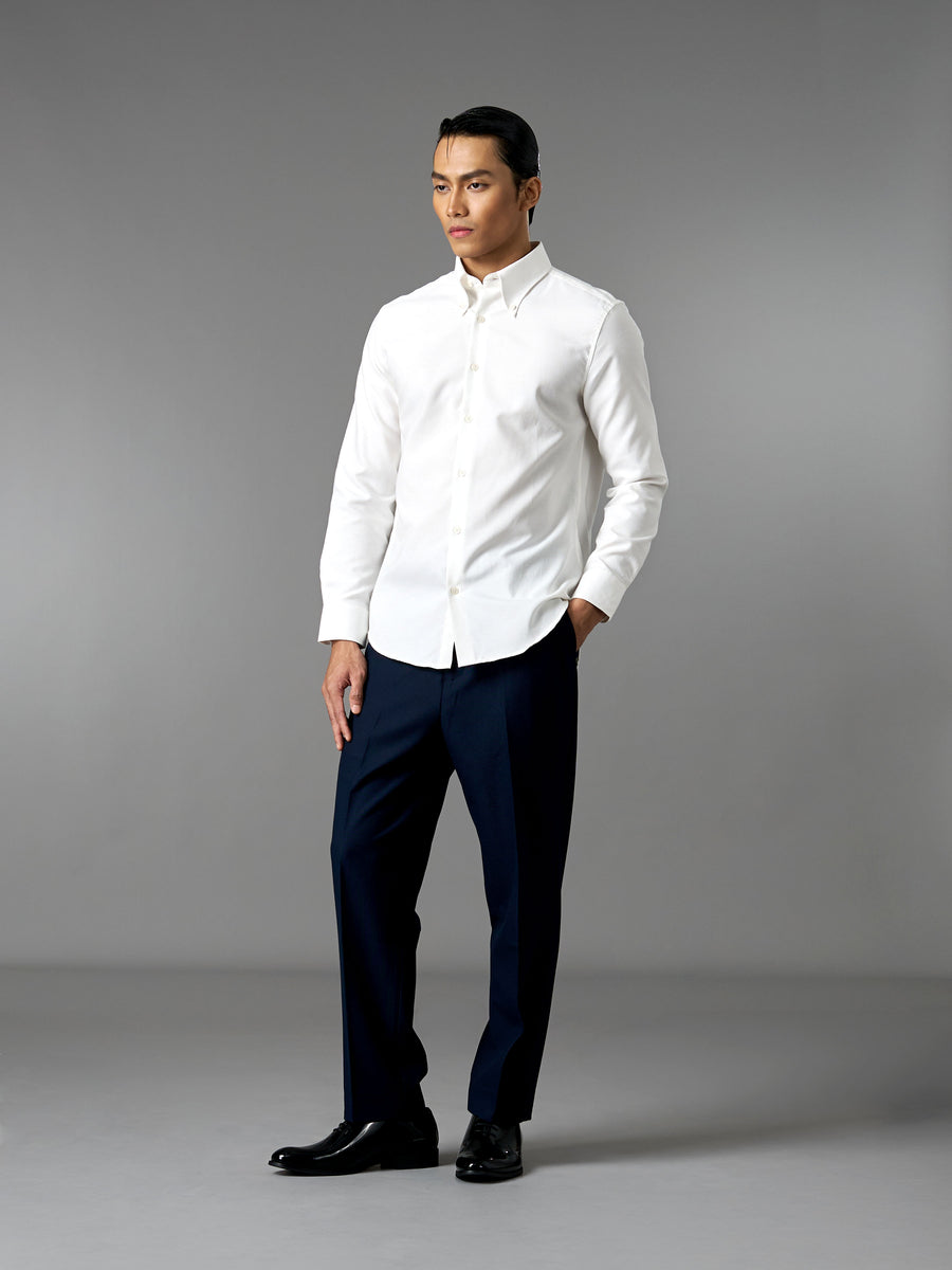 Oxford Shirt - White (Button Down Collar)