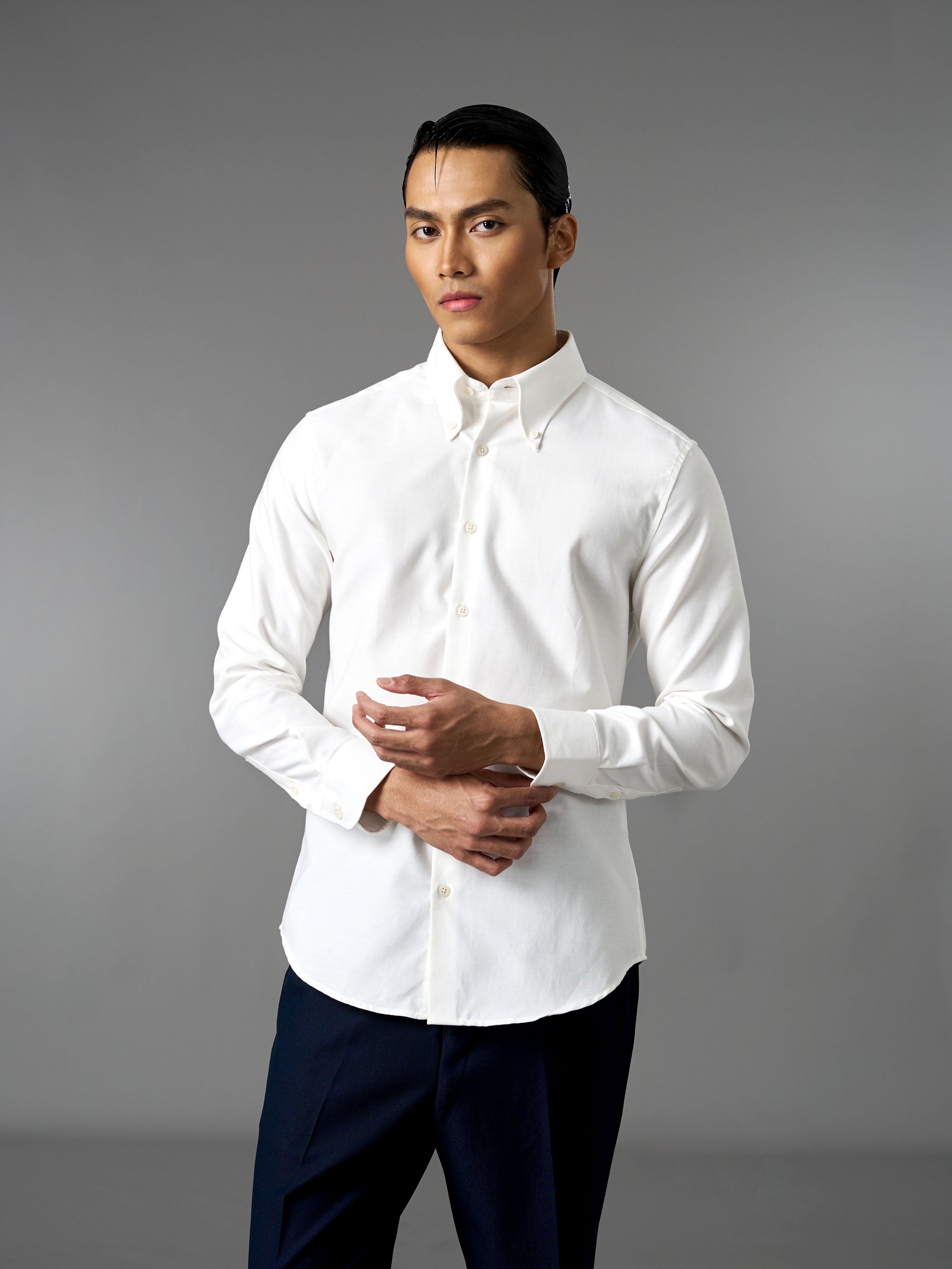 Oxford Shirt - White (Button Down Collar)