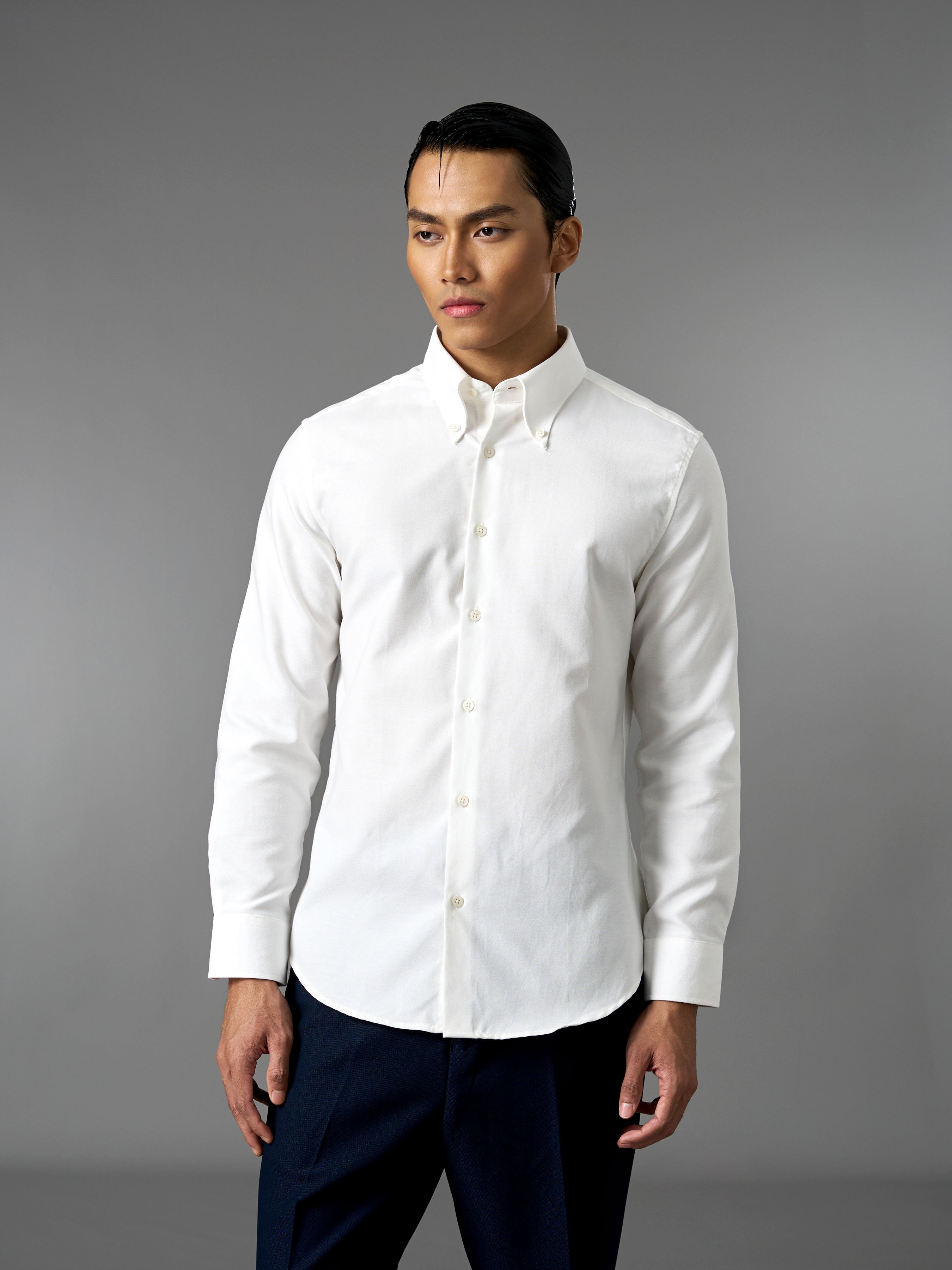 Oxford Shirt - White (Button Down Collar)
