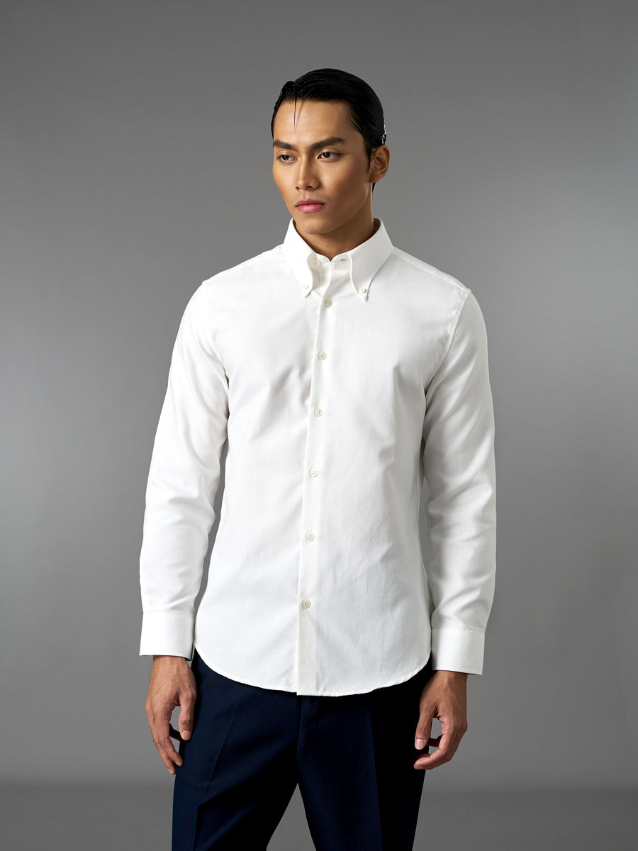 Oxford Shirt - White (Button Down Collar)