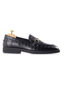 Penny-Horsebit-Black-Croco-Leather-Crepe-Sole-Side - Zeve