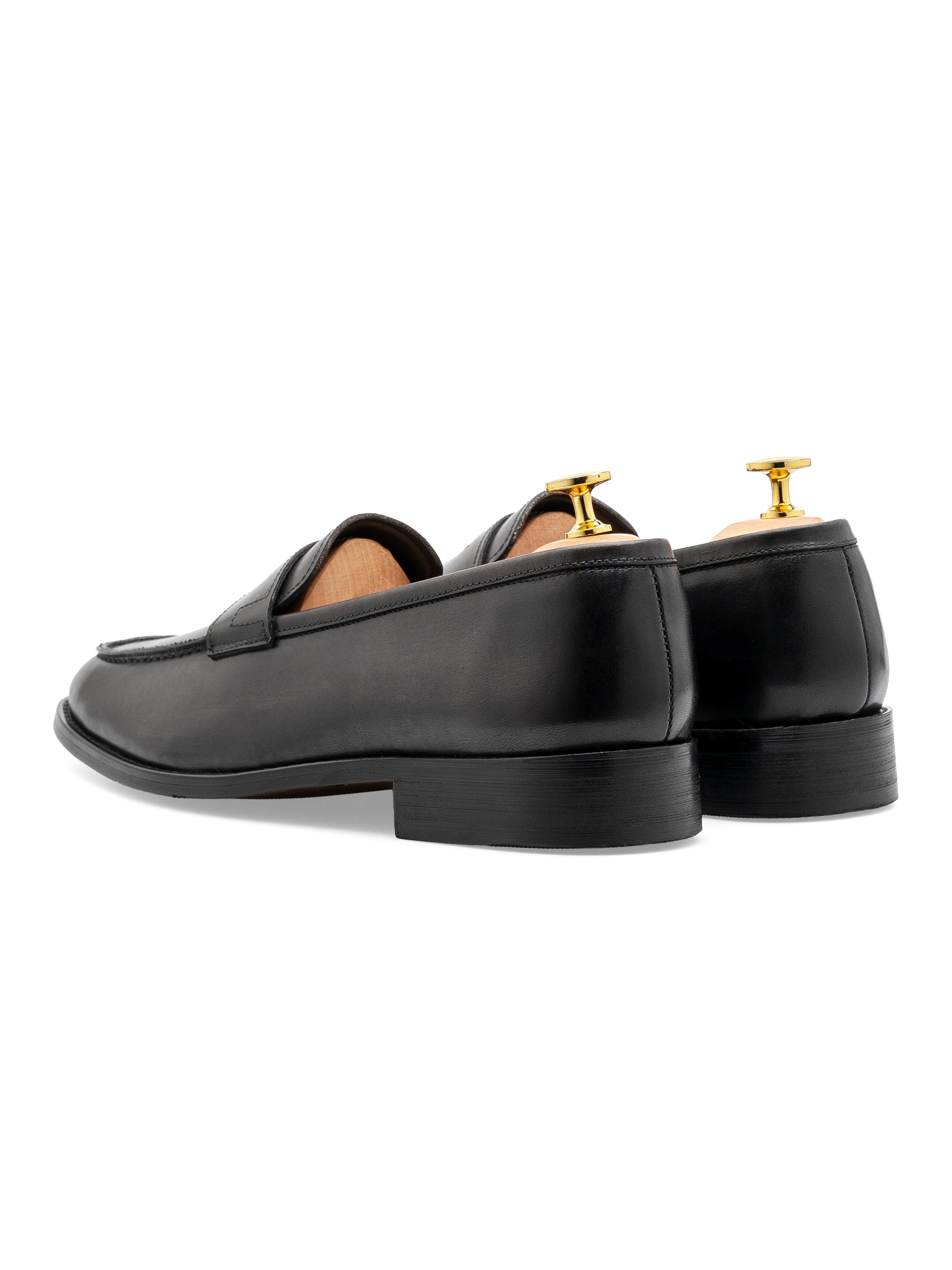 PennyLoaferBlackGrey_HandPaintedPatina_Back - Zeve