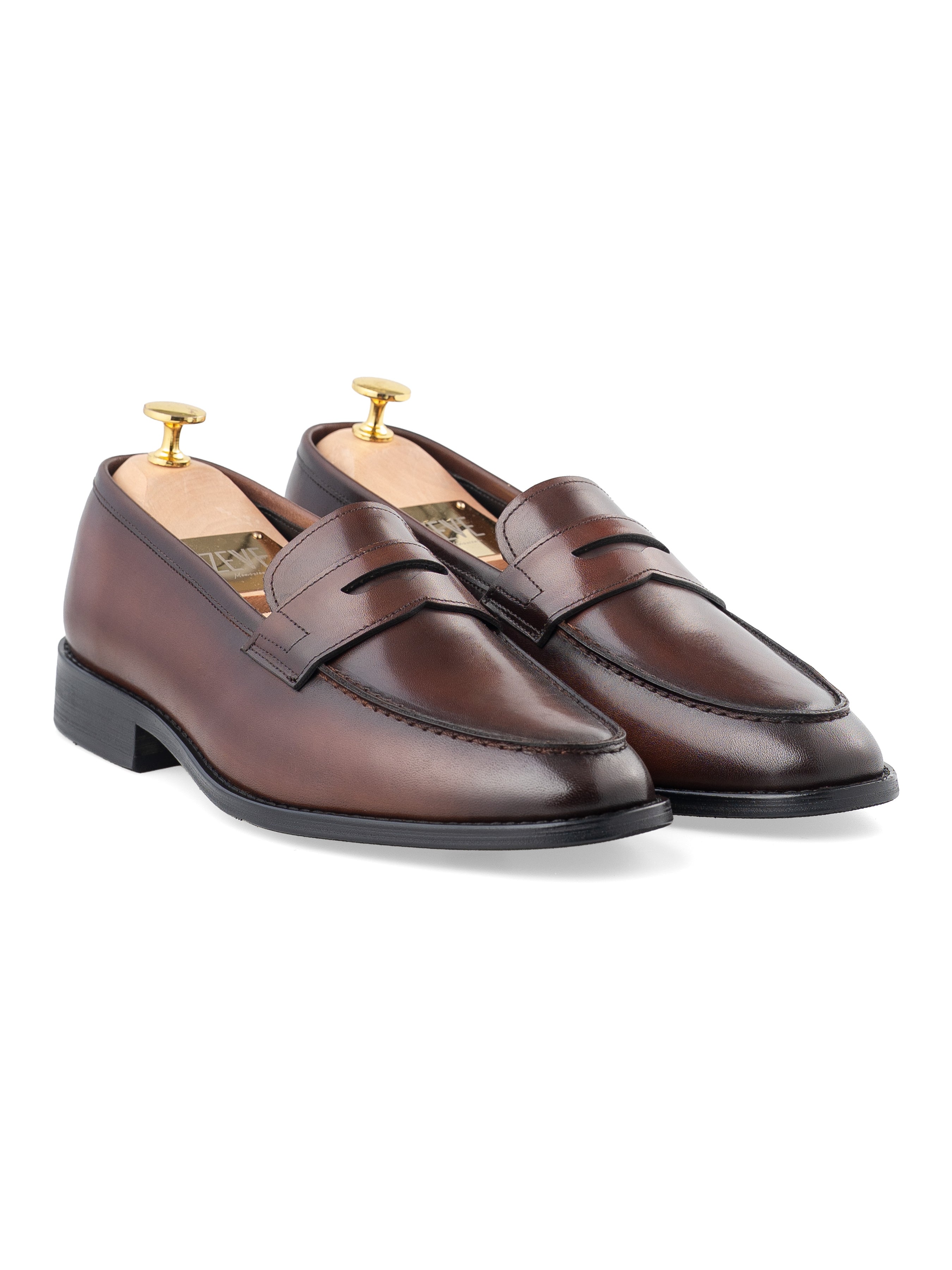 PennyLoaferDarkBrown_HandPaintedPatina_Front_39e05bdd-5f3c-4f87-aeaf-dbe59b0c4299 - Zeve