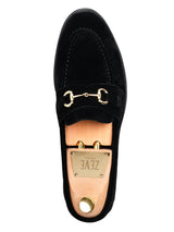 Penny Loafer Horsebit Grand Buckle - Black Suede Leather (Crepe Sole)