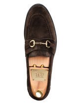 Penny Loafer Horsebit Grand Buckle - Coffee Suede Leather (Crepe Sole)