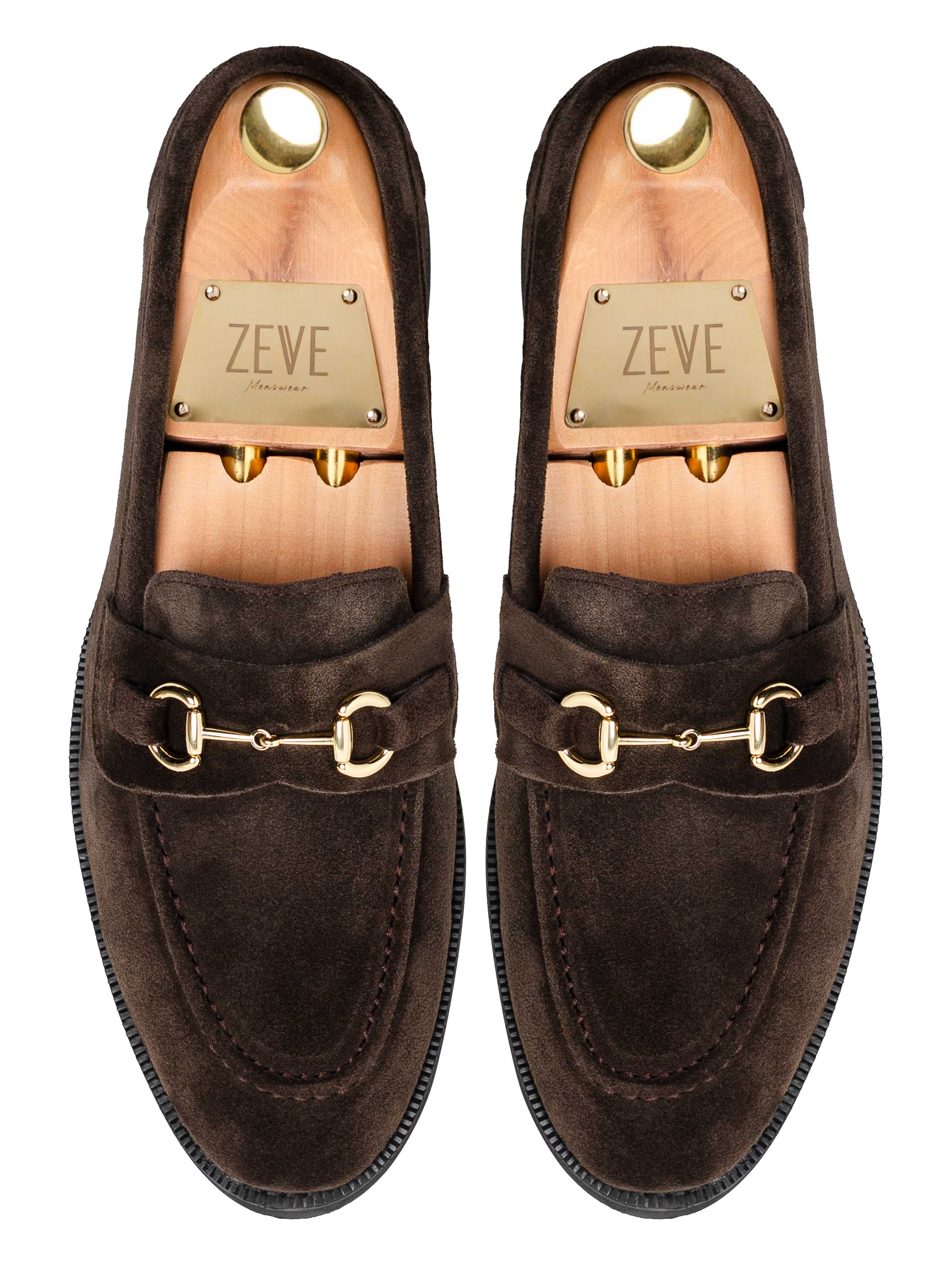 Penny Loafer Horsebit Grand Buckle - Coffee Suede Leather (Crepe Sole)
