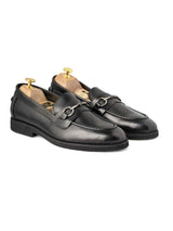 PennyLoaferHorsebitSilverBuckle-BlackLeather_02 - Zeve