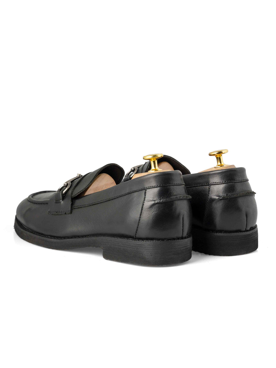PennyLoaferHorsebitSilverBuckle-BlackLeather_03 - Zeve