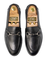PennyLoaferHorsebitSilverBuckle-BlackLeather_04 - Zeve