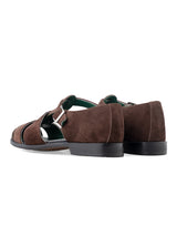 PortoSandalCoffeeSuedeLeatherBack - Zeve
