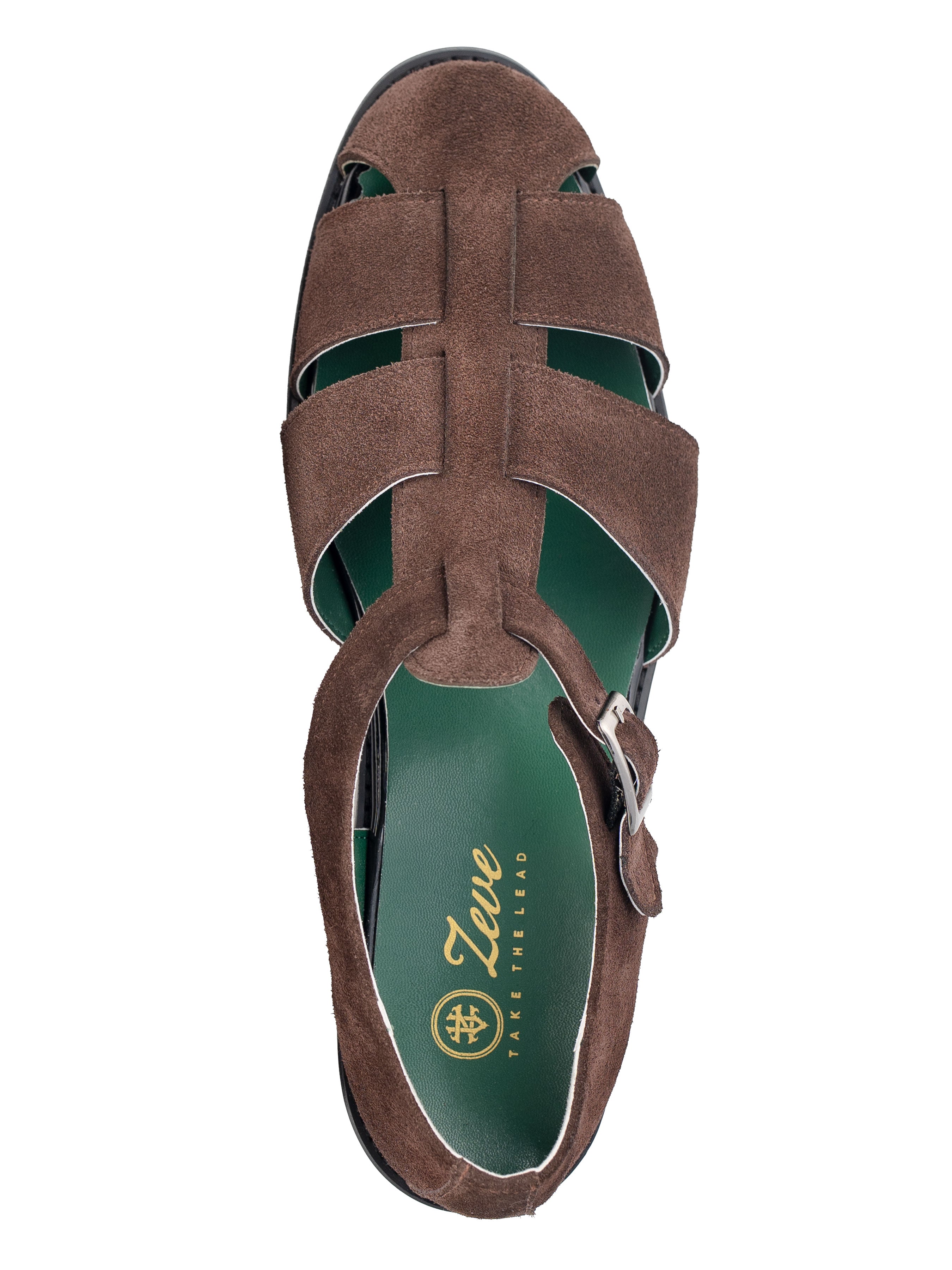 PortoSandalCoffeeSuedeLeatherSingle - Zeve