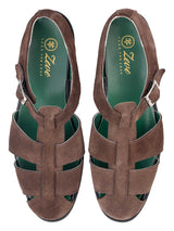 PortoSandalCoffeeSuedeLeatherTop - Zeve